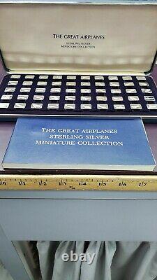 The Great Airplanes Franklin Mint 50 Bars Sterling Silver Ingot Set 6 Oz