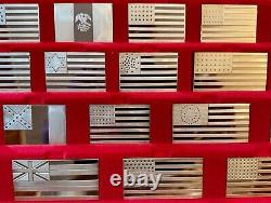 The Great Flags Of America Complete Set 42 Sterling Silver Proof Bars COA