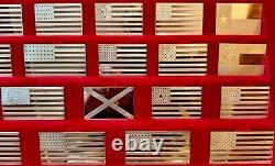 The Great Flags Of America Complete Set 42 Sterling Silver Proof Bars COA