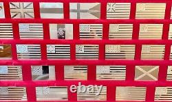 The Great Flags Of America Complete Set 42 Sterling Silver Proof Bars COA