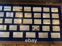 The Great Flags Of America Franklin Mint 1974 Sterling Silver 42 Piece Set ++