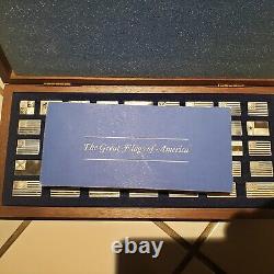 The Great Flags Of America Franklin Mint Sterling Silver Proof Set -Mini Ingot