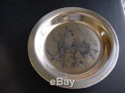 The National Audubon Society Etched Sterling Silver Plate The Cardinal 1973