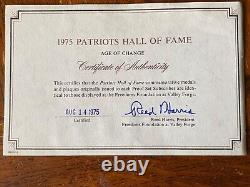 The Patriots Hall Of Fame Sterling Silver Proof Set (1975) Vol's 1&2, 20 Medals