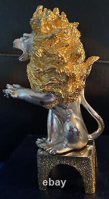 The Silver Circus Franklin Mint The Circus Lion-1978 WithBox & COA/Letter