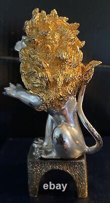 The Silver Circus Franklin Mint The Circus Lion-1978 WithBox & COA/Letter