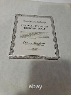 The Worlds Great Historic Seals 50 Sterling Silver Set by Franklin Mint Complete