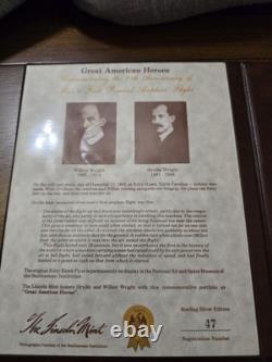 The Wright Brothers Sterling Silver Medal, Great American Heroes Binder Set