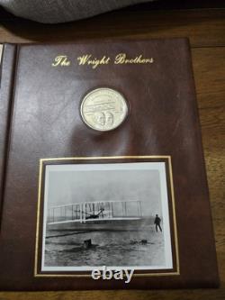 The Wright Brothers Sterling Silver Medal, Great American Heroes Binder Set