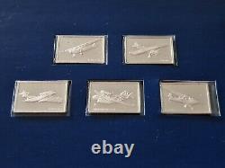 The great aeroplanes sterling silver minature 50 ingot collection & Certificate