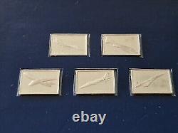 The great aeroplanes sterling silver minature 50 ingot collection & Certificate