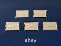 The great aeroplanes sterling silver minature 50 ingot collection & Certificate