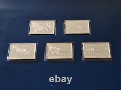 The great aeroplanes sterling silver minature 50 ingot collection & Certificate