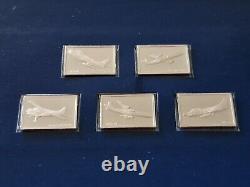 The great aeroplanes sterling silver minature 50 ingot collection & Certificate