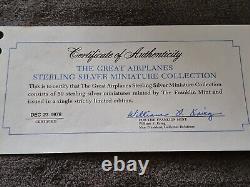 The great aeroplanes sterling silver minature 50 ingot collection & Certificate