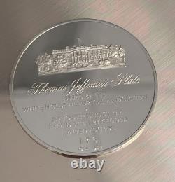 Thomas Jefferson Presidential Plate Sterling Silver 24K Gold Franklin Mint 1972