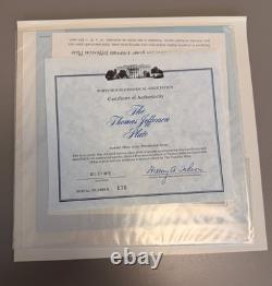 Thomas Jefferson Presidential Plate Sterling Silver 24K Gold Franklin Mint 1972