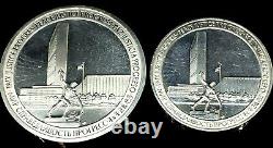 Two (2) UNITED NATIONS 1970 STERLING SILVER MEDAL 25TH ANNIVERSARY OF UN 2 Sizes