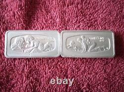 Two Franklin Mint Father's Day Sterling Ingots 1000 Grains Each-1973-1974