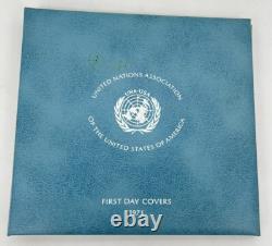UN First Day Covers 1971 First Edition. 925 Sterling Silver Proofs 3.1oz ASW