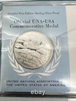 UN First Day Covers 1971 First Edition. 925 Sterling Silver Proofs 3.1oz ASW
