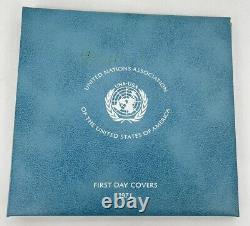 UN First Day Covers 1971 First Edition. 925 Sterling Silver Proofs X 4 Total