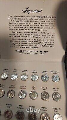 USA Presidential Mini Coin Set Sterling Silver Franklin Mint With Special Lens