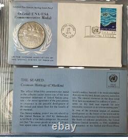 United Nations First Day Covers 1971 First Edition. 925 Sterling Silver Proofs