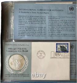 United Nations First Day Covers 1971 First Edition. 925 Sterling Silver Proofs