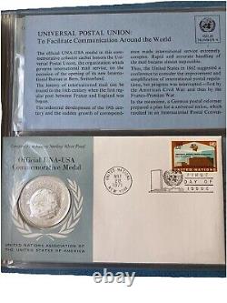 United Nations First Day Covers 1971 First Edition. 925 Sterling Silver Proofs