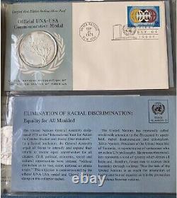 United Nations First Day Covers 1971 First Edition. 925 Sterling Silver Proofs