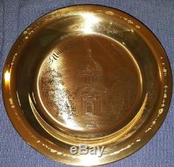 United States Naval Academy Chapel Franklin Mint Sterling Silver Plate Walnut Cs