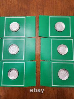 Unopened Franklin Mint Sterling Silver Floral Alphabet Mini Miniature Plates Set