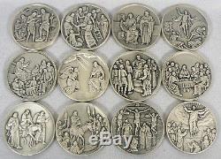 VITA CHRISTI Franklin Mint Sterling Silver Medal Set LIFE OF CHRIST Bible Story