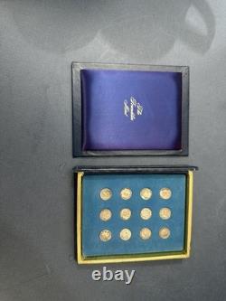 VTG 1970 ZODIAC 12 MEDALS FRANKLIN MINT Solid Sterling Silver Pre-owned