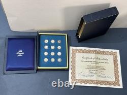 VTG 1970 ZODIAC 12 MEDALS FRANKLIN MINT Solid Sterling Silver Pre-owned