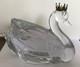 Vtg 1984 Franklin Mint Lead Crystal Swan With 925 Gilt Crown Sculpture Lt. Ed