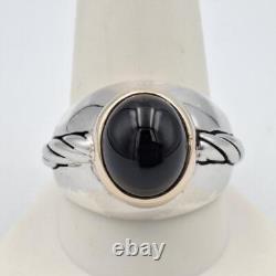 VTG Franklin Mint 1989 925 Sterling Silver & 14K Gold Winner's Circle Onyx Ring