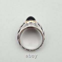 VTG Franklin Mint 1989 925 Sterling Silver & 14K Gold Winner's Circle Onyx Ring