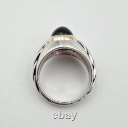 VTG Franklin Mint 1989 925 Sterling Silver & 14K Gold Winner's Circle Onyx Ring