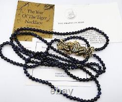 VTG Franklin Mint Year of the Tiger Necklace 925 Sterling Silver 22k Gold NWB