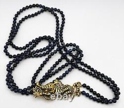 VTG Franklin Mint Year of the Tiger Necklace 925 Sterling Silver 22k Gold NWB