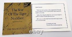VTG Franklin Mint Year of the Tiger Necklace 925 Sterling Silver 22k Gold NWB