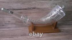 VTG Franklin Mint baccarat crystal & sterling silver bi-centennial powder Horn