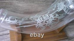 VTG Franklin Mint baccarat crystal & sterling silver bi-centennial powder Horn