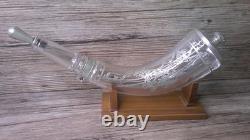 VTG Franklin Mint baccarat crystal & sterling silver bi-centennial powder Horn