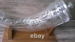 VTG Franklin Mint baccarat crystal & sterling silver bi-centennial powder Horn