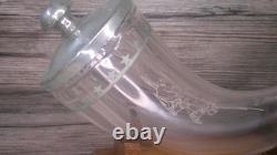 VTG Franklin Mint baccarat crystal & sterling silver bi-centennial powder Horn
