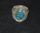 Vintage 14k Gold Sterling John Wayne Ring Franklin Mint Turquoise Size 12