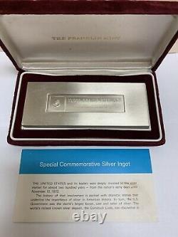 Vintage 1971 21.16 oz, 658 Grams Sterling Silver Ingot By Franklin Mint Bar